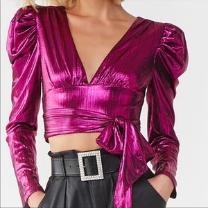 Forever 21 Shimmery Wrap Top